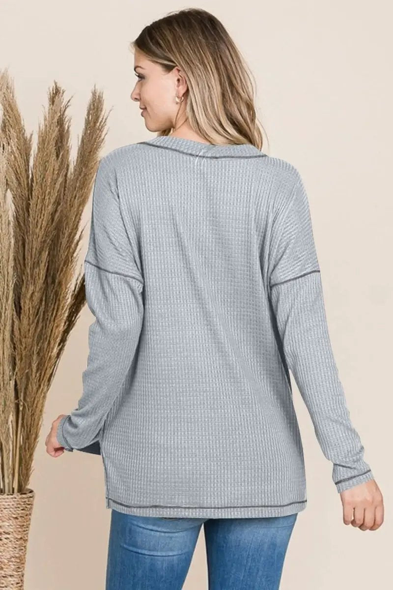 Reborn J V Neck Long Sleeve Top - Love Salve